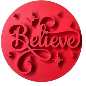 Believe Christmas Embosser/Stamp for Fondant, Icing, Cupcake, Cake, Cookie, Decoration