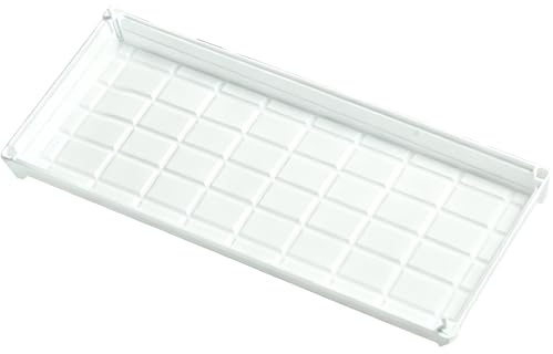 Pflanzschalen für Töpfe, Kunststoff Abtropfschale mit Wasserstauverschluss, Ölauffangschale, Untersetzer, Tablett für Balkonbonsai und Fleischige Pflanzen(White,40x8.5x3 cm/16x3x1 in)