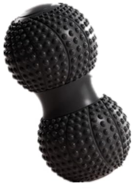 Palla massaggiante a forma di arachidi, doppia palla da lacrosse, perfetta per alleviare i muscoli di braccia, gambe e schiena, strumento per yoga e fitness (nero)