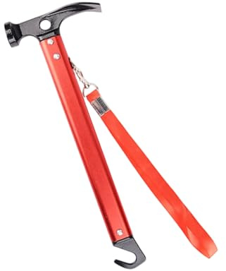 Shntig Marteau de tente avec sangle de maintien, marteaux de camping, maillets de randonnée, extracteur de piquets, marteau multifonctionnel pour piquets de tente