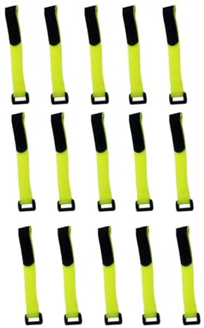 Lurrose 15pcs Mixed Color Hook and Loop Fastening Cable Straps with Buckle, Adjustable Bicycle Wheel Tie Straps for Wire and Cord Management in Home and Workshop Random Color