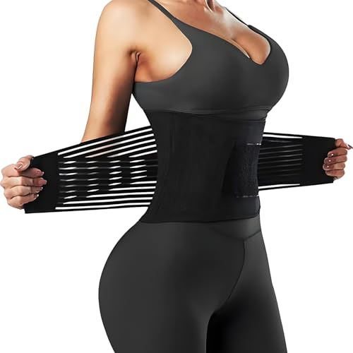 Xynovate Fascia Lombare Supporto, Fascia Addominale Dimagrante, Waist Trainer per Uomini Donne, Pancera Dimagrante e Snellente Cintura Pancia, Modello con Velcro Largo, Nero,M