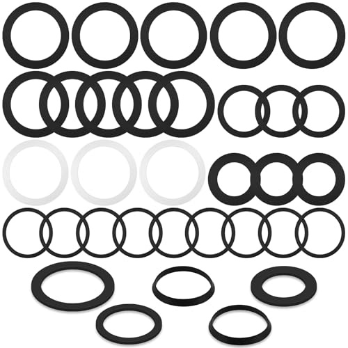 NISENTIA 33 Pcs Sink Plug Rubber Seal, O-Ring Seal Gasket Basin Pop Up Plug Replacement, Kitchen Sink Plugs Basket Seals Replacement Rubber Washer Gasket for Drain Valves,Bathtubs,Filters,Kitchen