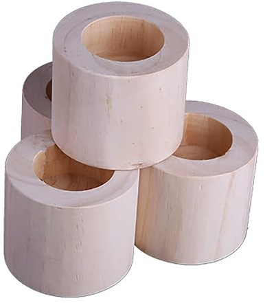 Höj dina möbler med pälsben i trä – 4 st halkfria runda elefantfötter för bäddsoffa och skrivbordshöjare perfekt för soffa och byråstöd