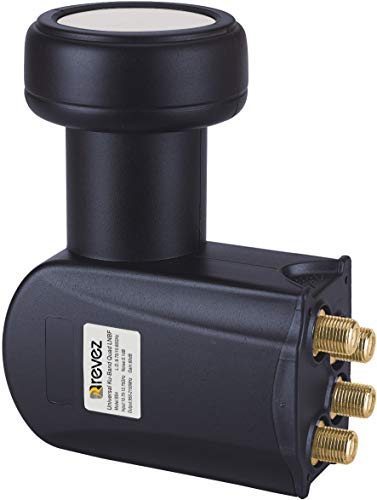 Revez Black Series Premium Quad Universal LNB (4 outputs) 0.1dB, HD, 3D, 4K Support + PLL Technology
