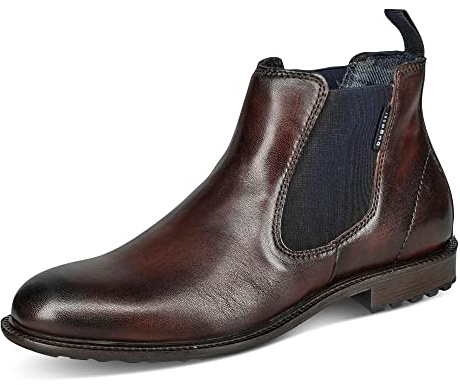 bugatti Chelsea boots för män, ankelstövlar, Medelbrun 6400, 45 EU