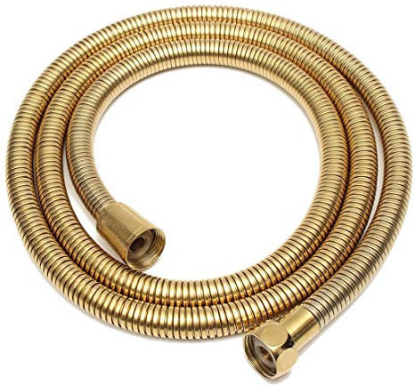 LIANYG Brauseschlauch, 1,5 m, langer Kopf, Spiralschlauch, flexibel, aus Edelstahl, für Badezimmer, Wasser, Schläuche, Duschschläuche, Klempnerarbeiten (Farbe: Gold)