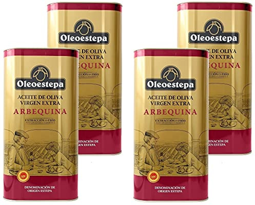 Oleoestepa Arbequina - Aceite de Oliva Virgen Extra Pack 4 x 5L – DOP Estepa – Extracción en Frío – Variedad Arbequina – Frutado con notas de aceituna madura – Ideal para maridaje y mayonesas