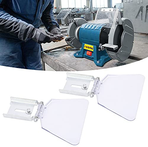 GAESHOW 2 Stück Schleifbock Augenschutz, Bankschleifer Augenschutz, Große Edelstahl Winkelschleifer Sicherheitsabdeckung Schleifrad, Grinder Augenschutz für Schleifbock Typ 200/250
