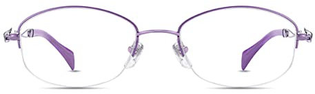 EYEphd HD Anti-Blaulicht Lesebrille für Damen aus reinem Titan, 1,56 asphärische Harzlinse/Anti-Ermüdung Leser +1,0 bis +3,0,02,+2.75