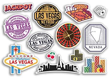 A5 Aufkleberbogen Las Vegas Vinyl Aufkleber – City Nevada Casino Amerika USA Urlaub Reise #78495
