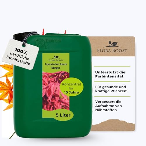 Flora Boost Japanischer Ahorn Dünger 5L, 100% natürlicher Flüssigdünger | Pflanzendünger für bis zu 1000L Gießwasser. Flüssiger Blatt- & Wurzeldünger unterstützt die Farbintensität