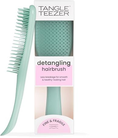 Tangle Teezer Fine and Fragile Ultimate Detangler Hairbrush for Coloured, Fine & Thin Hair - Two-Tiered Soft Flex Teeth Reduce Breakage & Pulling - Gentle on Delicate Hair - Dark Teal