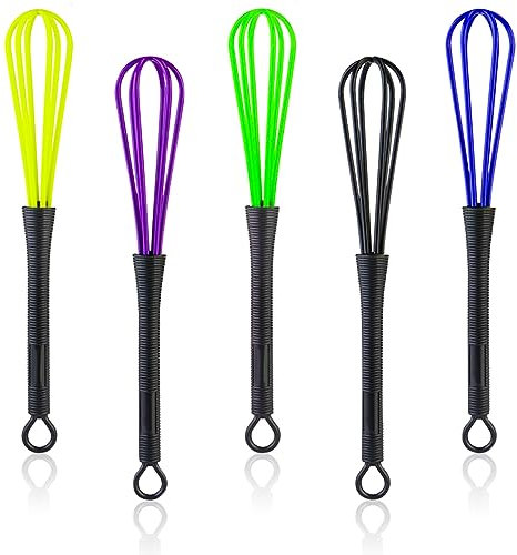 10 Stück Schneebesen Silikon Mini, Schneebesen aus Kunststoff Barber Friseur Haarfarbe Farbstoff Creme, Mehrzweck-Küchen-Milch- und Schneebesen Rührwerkzeug zum Mischen, Schlagen hair dye whisk