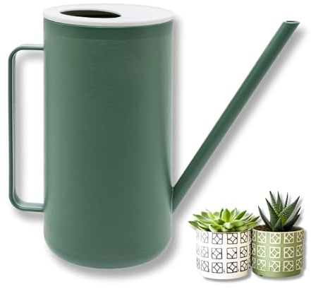 homiez Gießkanne Mug 1500ml 1,5l für Zimmerpflanzen/Balkon/Drinnen aus Kunststoff, mit langem Ausgießer für Bewässerung von Blumen, Haus, Innen, Außen und Garten
