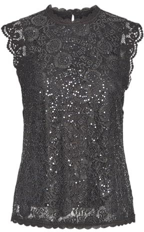 PIECES Pcolline Sl Lace Sequins Top Noos