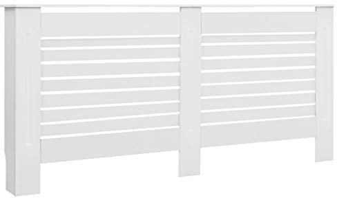 Coavain Heizkörperabdeckung 172x19x81.5 cm Stilvolle und Praktische Verkleidung Ihren Heizkörper Dekorativ zu Verkleiden und Zusätzlichen Platz für Fotorahmen, Bücher, Ornamente Weiß MDF