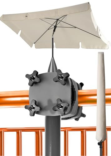 4smile Sonnenschirm Balkon SunnyShade, Beige - 3-in-1 SET Sonnenschutz Balkon - UPF 50+ Sonnenschirm rechteckig 200 x 125 cm + Sonnenschirmhalter Balkongeländer + Sonnenschirmhülle