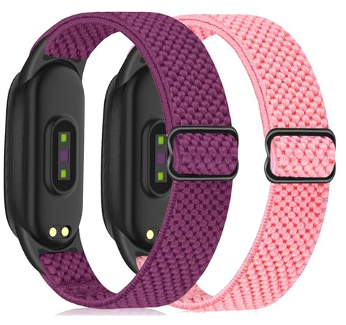BTTNG Elastisches Armband kompatibel mit Xiaomi Band 7/Xiaomi Band 6/Xiaomi Band 5/Xiaomi Band 4/3, Armband Herren Damen, verstellbare elastische Nylon-Sport-Ersatzarmbänder für