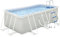 Outsunny Piscina Fuori Terra Rettangolare con Pompa Filtro a Nanosfere, Piscina da Giardino con Scaletta, 440x240x122 cm, Grigio Chiaro