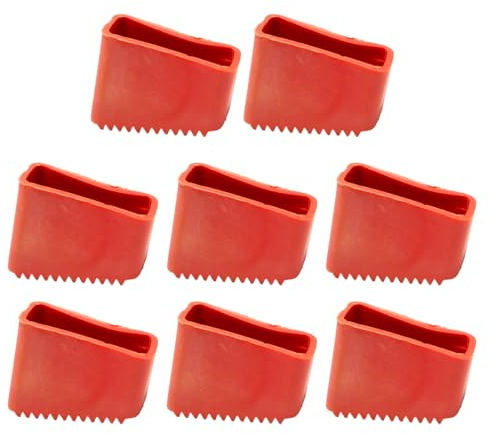 Sixfolo 8 Stück Leiter Füße 50 x 20 mm Ersatz Leiterkappen Gummi Rutschfeste Leiterfüße Matte Schutzkappen für Leitern Universal Leiter Gummifüße für Aluleiter Fischgrätleitern (Rot)