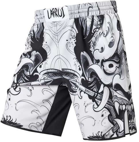 LAFROI Uomo Pantaloni da MMA, Boxe, Cross Training e Altri Sport da Combattimento-QJK06 Hannya Size MD