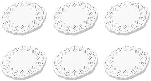 Goorvoucs Spitze Deckchen Papier 600 StüCk, 4,5 Dekorative Runde Tisch Sets, Liner für Kuchen, Desserts Baked Treat Geschirr Display