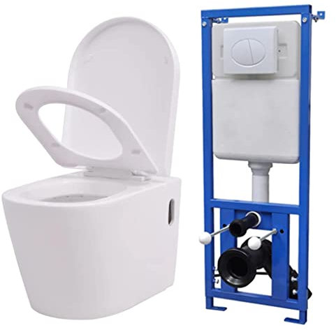 ShGaxin WC a Muro con Sciacquone Nascosto in Ceramica Bianco,Articoli di ferramenta,Prodotti Idraulici,Articoli Idraulici,WC e Bidet,WC-274669