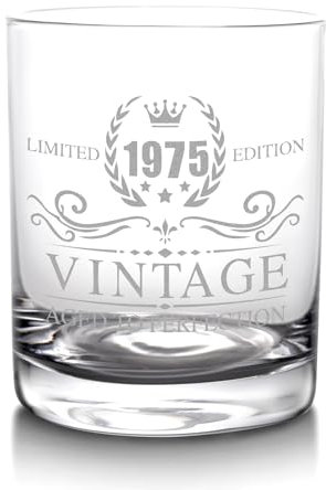 xilaxila Regali di compleanno per uomo - Bicchiere da whisky da 325 ml (1975)