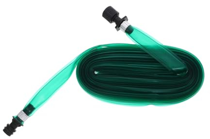 Toyvian Tuyau D'arrosage Plat Poreux pour Jardin et Potager 10m Vert Pvc Trous pour Irrigation Extérieure Distribution Uniforme D'eau Adaptable Raccord 1/2 Pouce