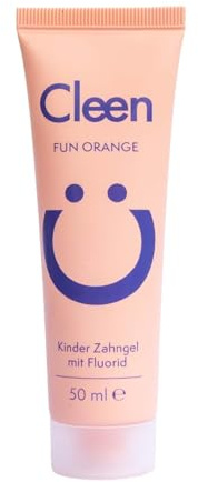 Cleen Fun Orange Kinder Zahnpasta 50ml | Mikrobiomfreundlich | Ohne Natriumlaurylsulfat (SLS-frei) | Mit Fluorid & Xylit | Sanft zu Milchzähnen | Für Kinder bis 6 Jahre | Stärkt Zahnschmelz