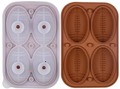 Stampo per palla di ghiaccio da calcio, 4 cavità 3D, in silicone, per bevande refrigerate, per bar, whisky, cocktail, acqua, frigorifero, congelatore, torte, cioccolato, caramelle, fondente