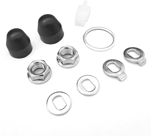 Sarini 1 Set M16 E-Bike Hub Motor Nuts Bike Safety Washers Electric Bicycle Wheel Lock Nuts Motor Axle Bolt Screw (16mm)