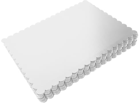 Baluue Basi per Torte Rettangolari Ondulate 10x14 Pollici in Cartone Ondulato Spesso 2 Mm, Set da 20 Pezzi Monouso per Supporto Dolci e Cupcake, per Eventi e Pasticcerie