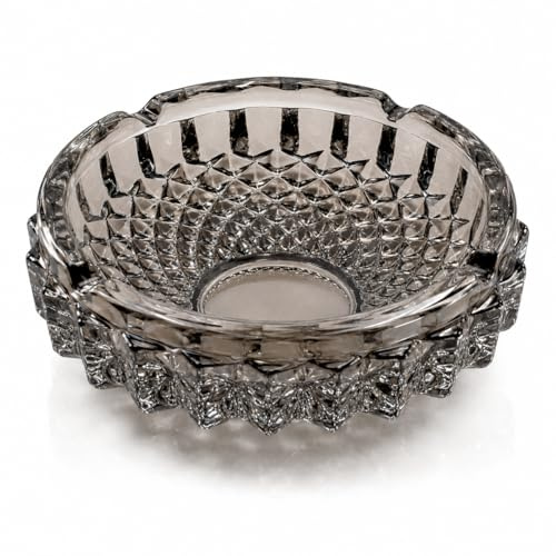 Cenicero de cristal decorativo de 12 cm, cenicero de cigarrillos, redondo, resistente, para el hogar, oficina, mesa, bar, salón JR2566