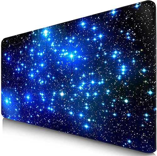 Sidorenko XXL Gaming Mouse Pad - 900 x 400 mm - kantfria kanter - halkfri - XXL förlängd musmatta - skrivbordsunderlägg - speciell yta förbättrar snabbhet och precision - blått