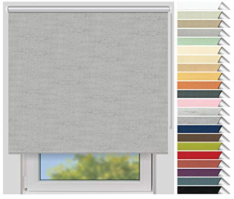 EFIXS Thermorollo Medium - 25 mm Welle - Breiten: 40-240 cm - Höhen bis 240 cm - Hier: 140 cm x 240 cm (Stoffbreite x Höhe) - Melange (064) - Hitzeschutzrollo - Verdunklungsrollo