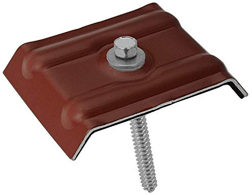 500 Kalotten 41-32 für 35/207 Rotbraun RAL 8012 + Schrauben 6,5x75mm | Set für Trapezbleche, Weckmann W20-1100, 35/207; Fassadenbauschrauben Edelstahl A2 V2A mit Dichtscheibe E16, Lichtplatten