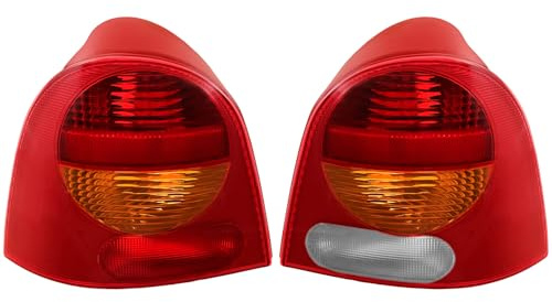 Diederichs Heckleuchten Rückleuchten Rücklicht Set rechts & links Satz für Renault Twingo (C06) 09/1998-06/2004, Kunststoff ohne Lampenträger, Rot