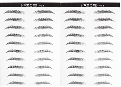Minkissy 20 Paare 6D Haarähnliche Authentische Augenbrauen Wasserdichte Augenbrauen Tattoo Aufkleber Augenbrauentransfers für Frau Mann (Synophridie)