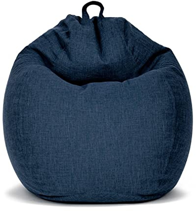 Green Bean Indoor Sitzsack Home Linen mit 200 Liter mit EPS-Perlen Füllung Kuschelig Weich Waschbar - Bodenkissen Liegekissen Sitzkissen Lounge - Dunkelblau