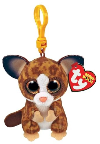 TY Binky Bush Beanie Boo Schlüsselanhänger aus weichem Plüsch | Niedlicher Teddy-Keyclip | Sammelbares Taschen- & Schlüsselaccessoire