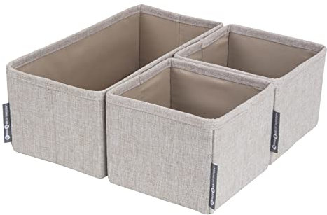 Bigso Box of Sweden Scatole cassetti in set da 3 unità – Organizer cassetti biancheria, due piccoli e uno grande – Portaoggetti in tessuto per conservazione di vestiti e accessori – grigio