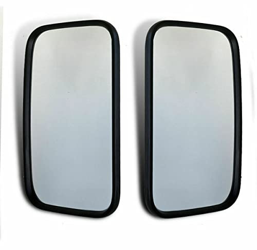 Autobits 2 x universal Außenspiegel Links Rechts Zusatzspiegel Rückspiegel 375mm x 183 mm Ersatzspiegel Schwarz Manuell verstellbar für LKW Traktor Bus Bagger Wohnmobil