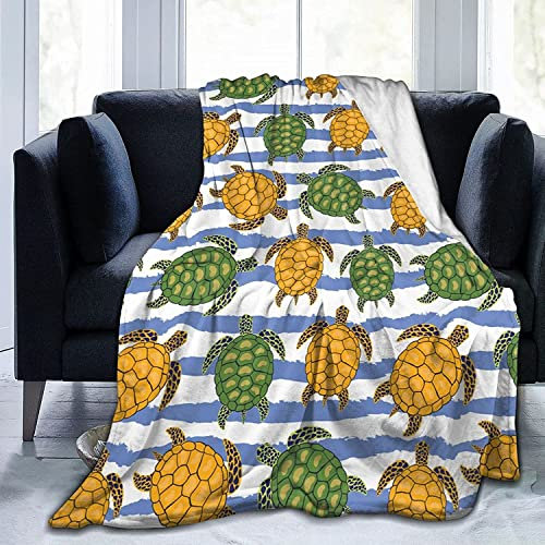 ZZXHG Kuscheldecke Flauschig GrüN-Gelbe SchildkröTe, Warme Flanell Fleecedecke Wohndecke Sofadecke, Weiche Plüsch Decke Blanket Für Kinder Erwachsene, Wendedecke Wolldecke Tagesdecke 220x240 XXL