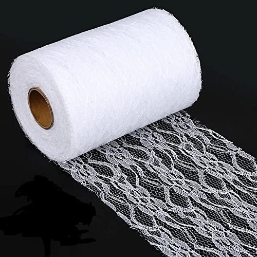 Yulakes Vintage - Bordo in pizzo, bordo in pizzo, per sedia, fascia, runner da tavolo, per matrimoni, festival, decorazione da tavolo, rotolo di pizzo, 15-30 cm di larghezza (15 cm x 22 m, bianco)