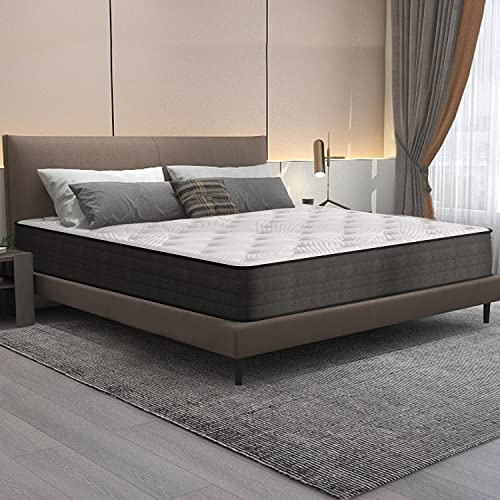 IZTOSS Matelas 140x190 - Épaisseur 22cm - Luxe Matelas de Lit d'Adulte et d'enfant - Matelas à Mémoire de Forme - 8 Zones de Confort Mousse Mémoire Adaptative, Blanc, 140x190x22cm, (L-CD-3)
