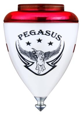 SPACE TROMPOS - Pegasus Punta Fija Acero, Tapa Color Rojo, Incluye Cuerda