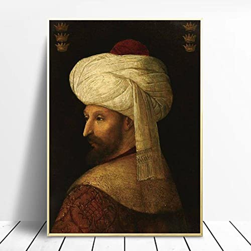 Fatih Sultan Mehmet Figur Kunst Porträt Leinwand Gemälde Wanddrucke Poster für Wohnzimmer Home Wand Decor Bilder 60x40cm rahmenlos