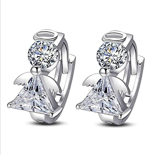 datunn Ohrringe Ohrstecker Damen Herren Schmuck Mode Silber Engel Kristall Creolen Ohrringe für Frauen Party Schmuck Geschenke Hochzeit Geburtstag Geschenke für Frauen